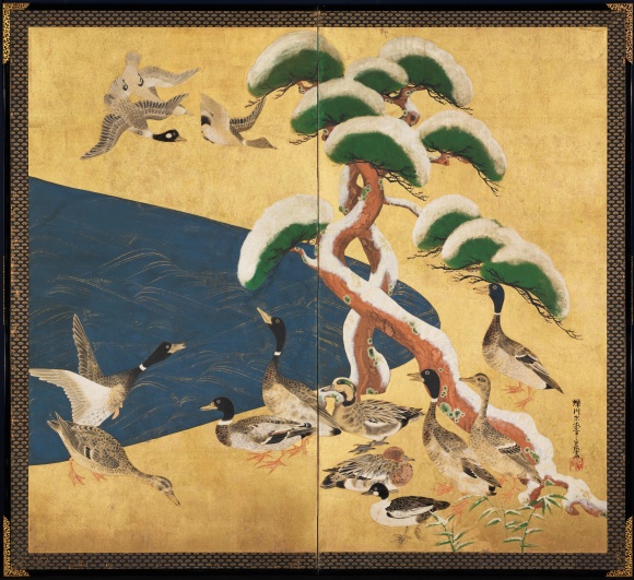 雪松群禽図屏風.jpg